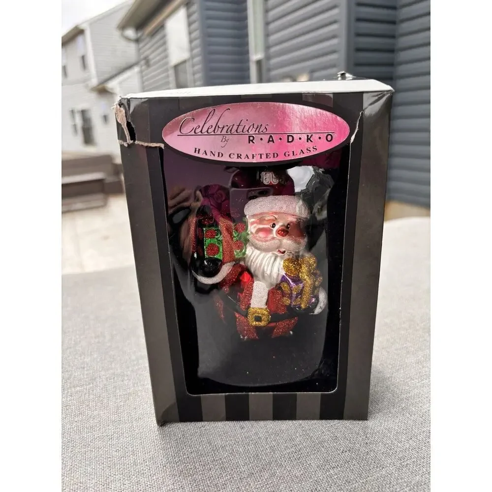 New Christopher Radko Celebrations Santa Gifts Christmas Ornament 2015